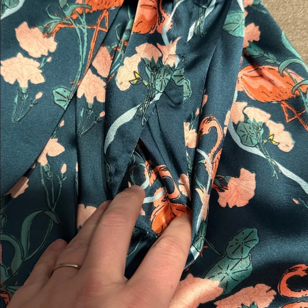 Their Nibs Flamingo and Floral satin-style dressing robe or duster - Picture 7 of 7